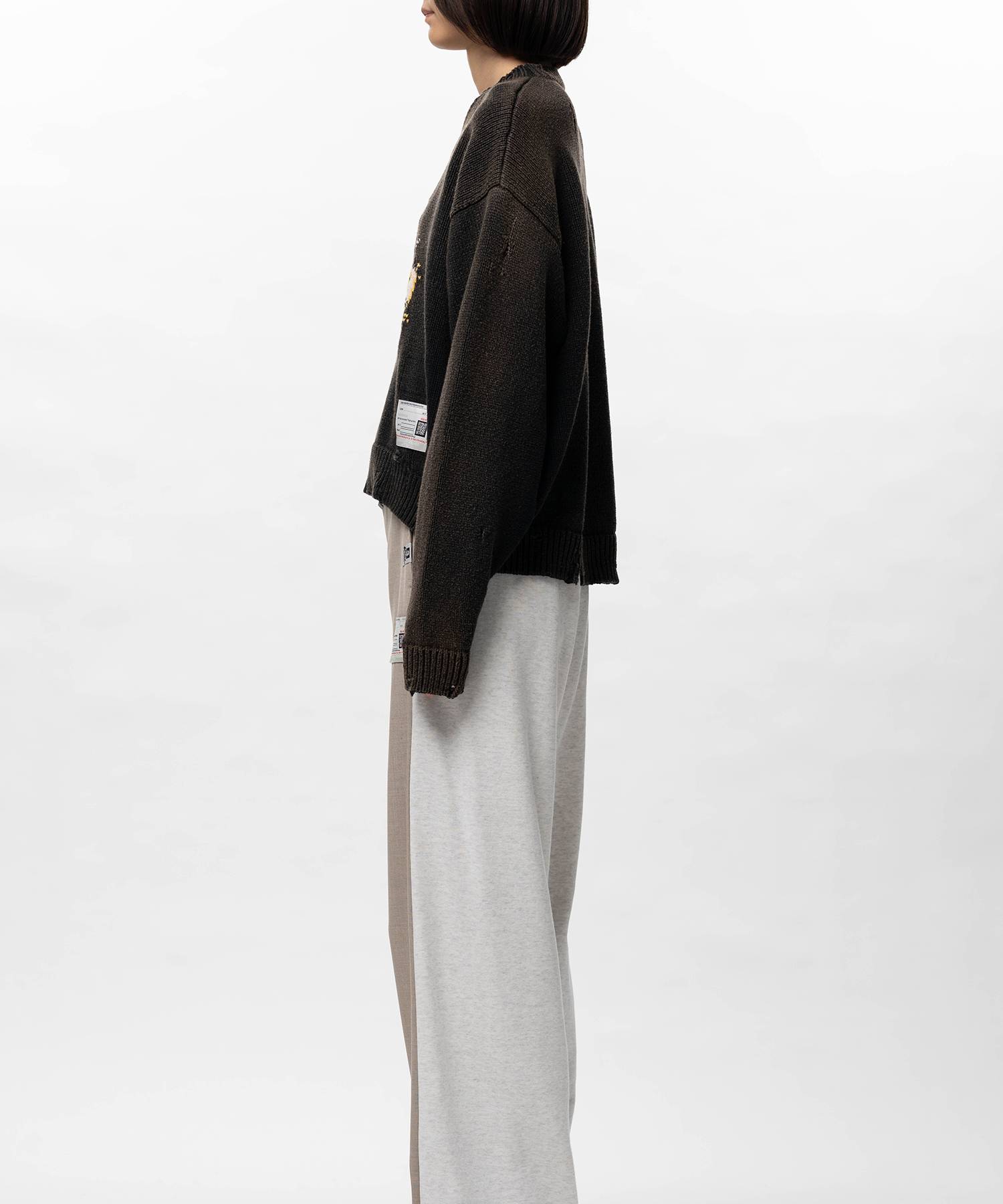 Orange Jacquard Knit Sweater