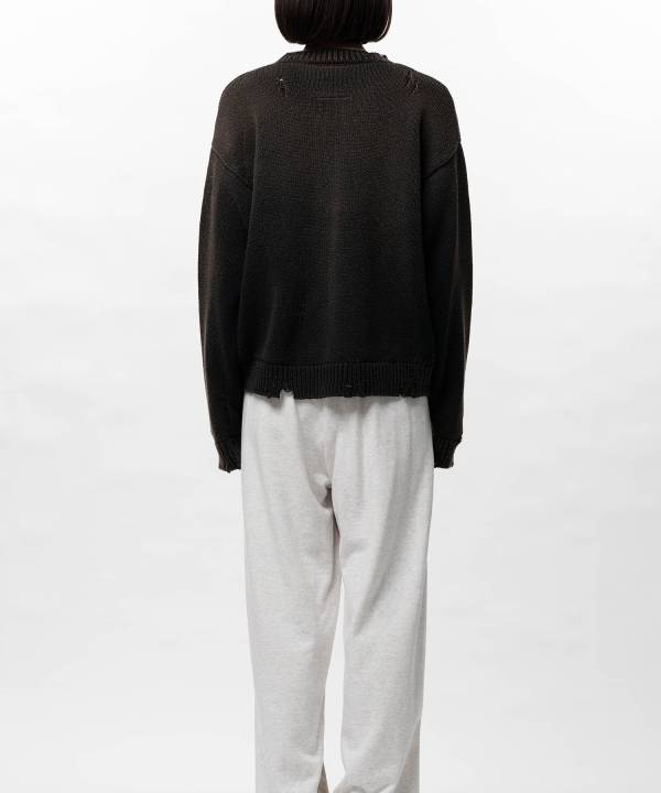 Orange Jacquard Knit Sweater