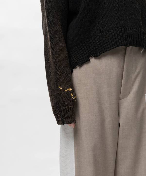 Orange Jacquard Knit Sweater