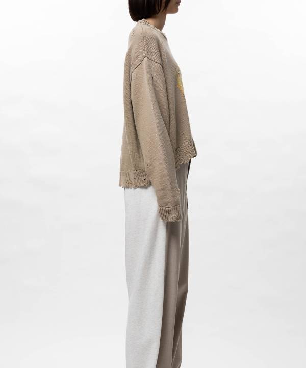 Orange Jacquard Knit Sweater