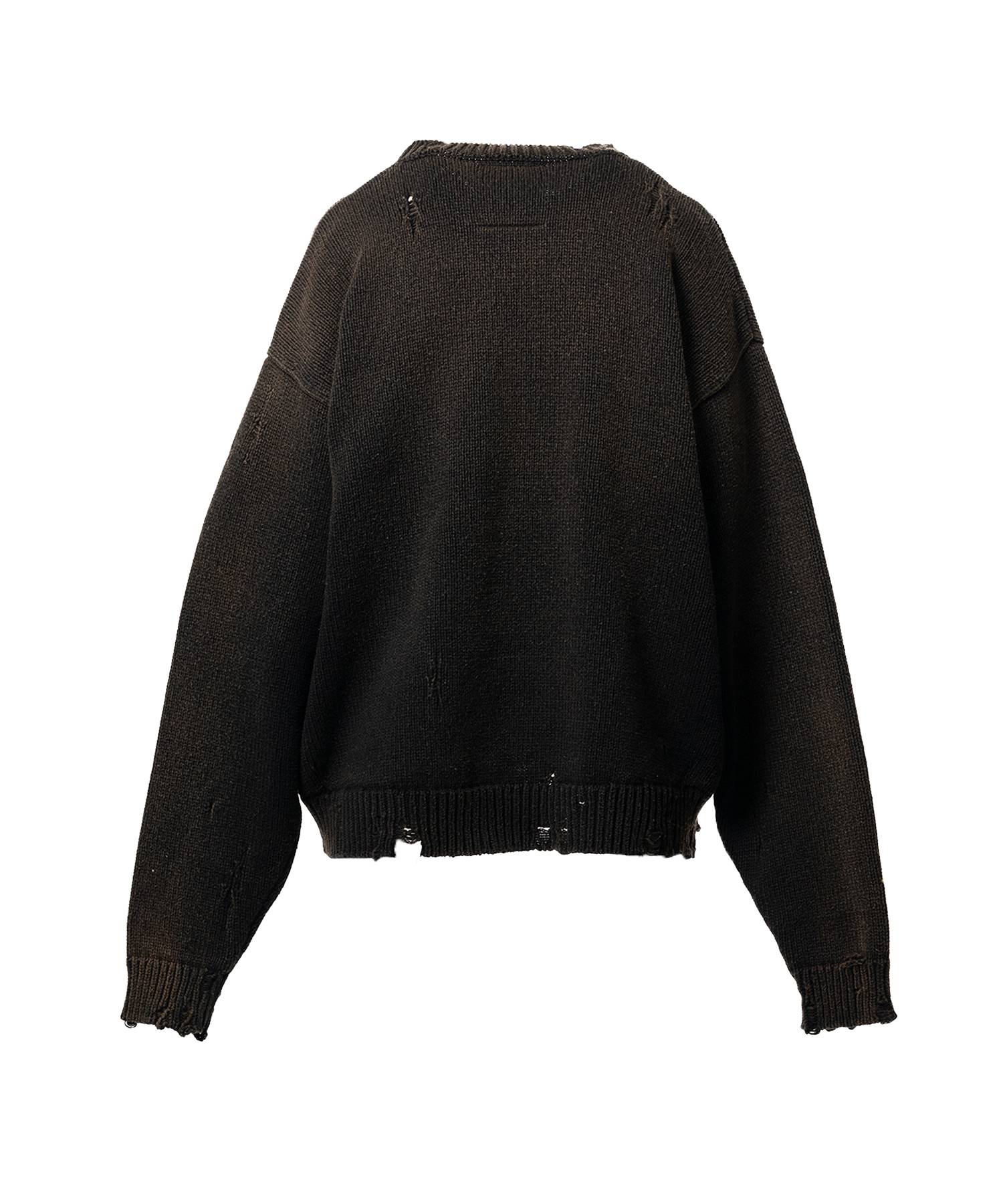 Orange Jacquard Knit Sweater