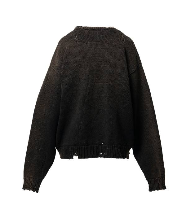 Orange Jacquard Knit Sweater