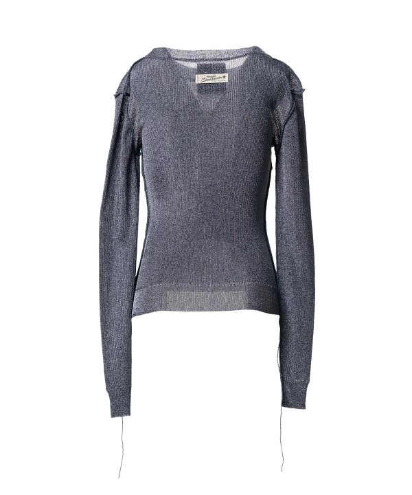 Inside-Out Glitter Knit Sweater