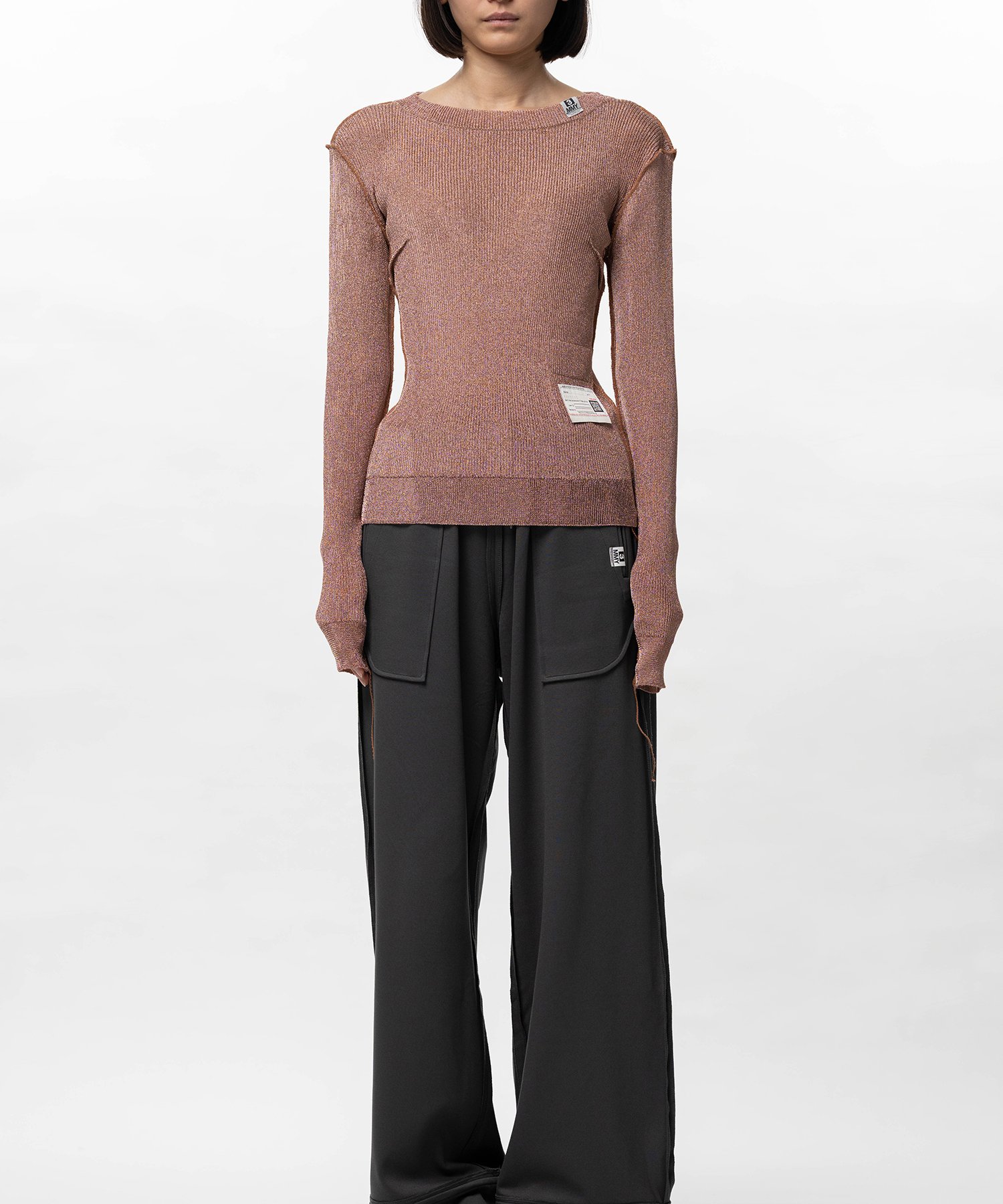 Inside-Out Glitter Knit Sweater