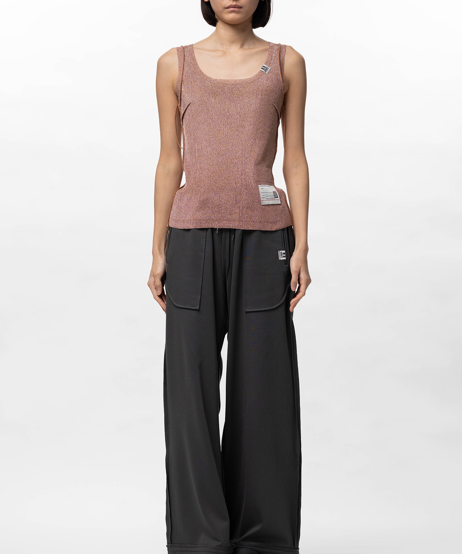 Inside-Out Glitter Knit Tank-top