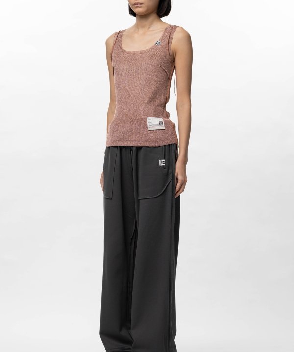 Inside-Out Glitter Knit Tank-top