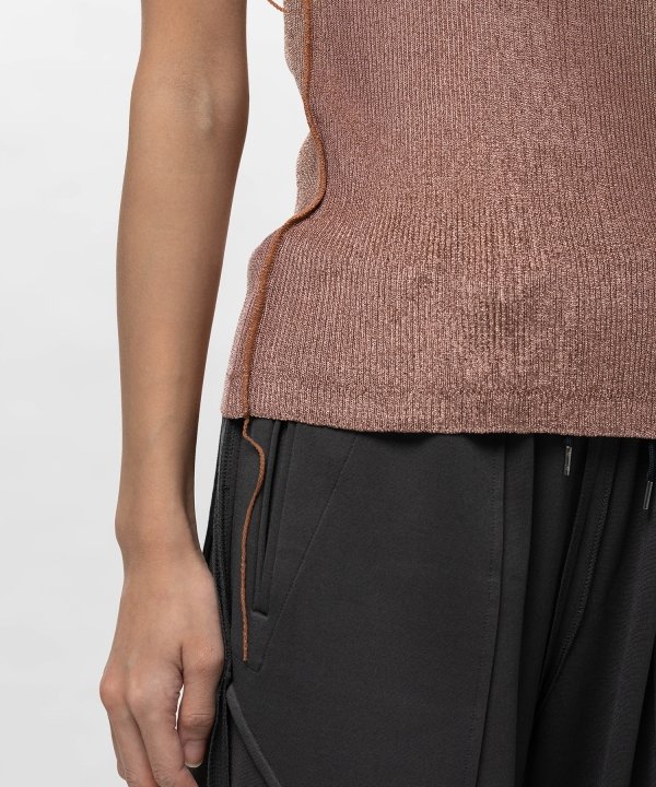 Inside-Out Glitter Knit Tank-top