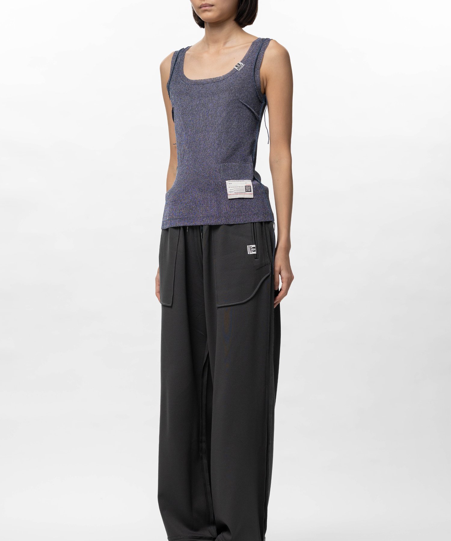 Inside-Out Glitter Knit Tank-top