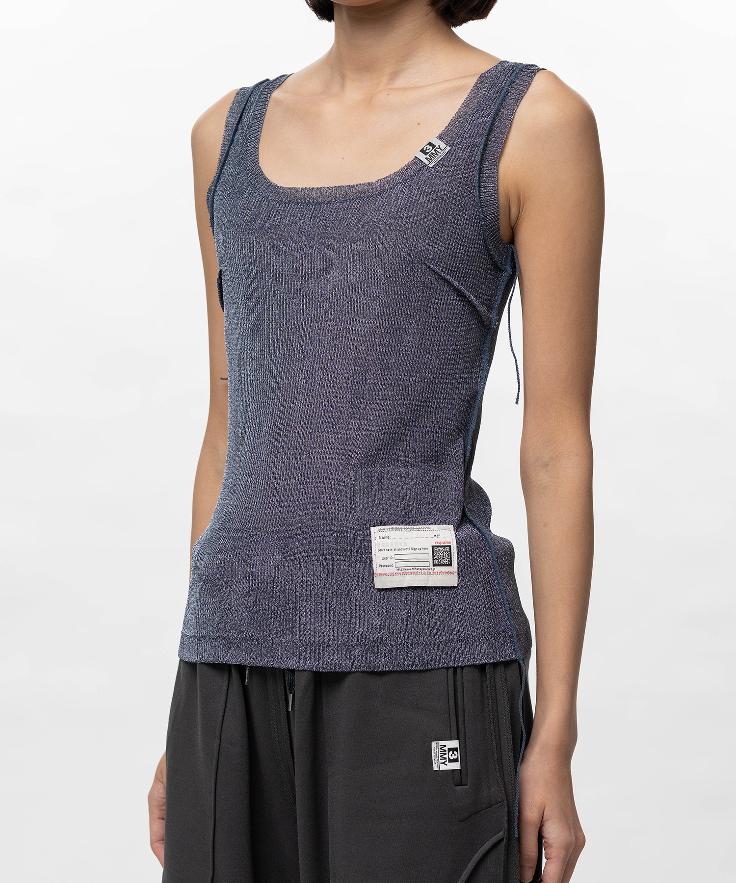 Inside-Out Glitter Knit Tank-top