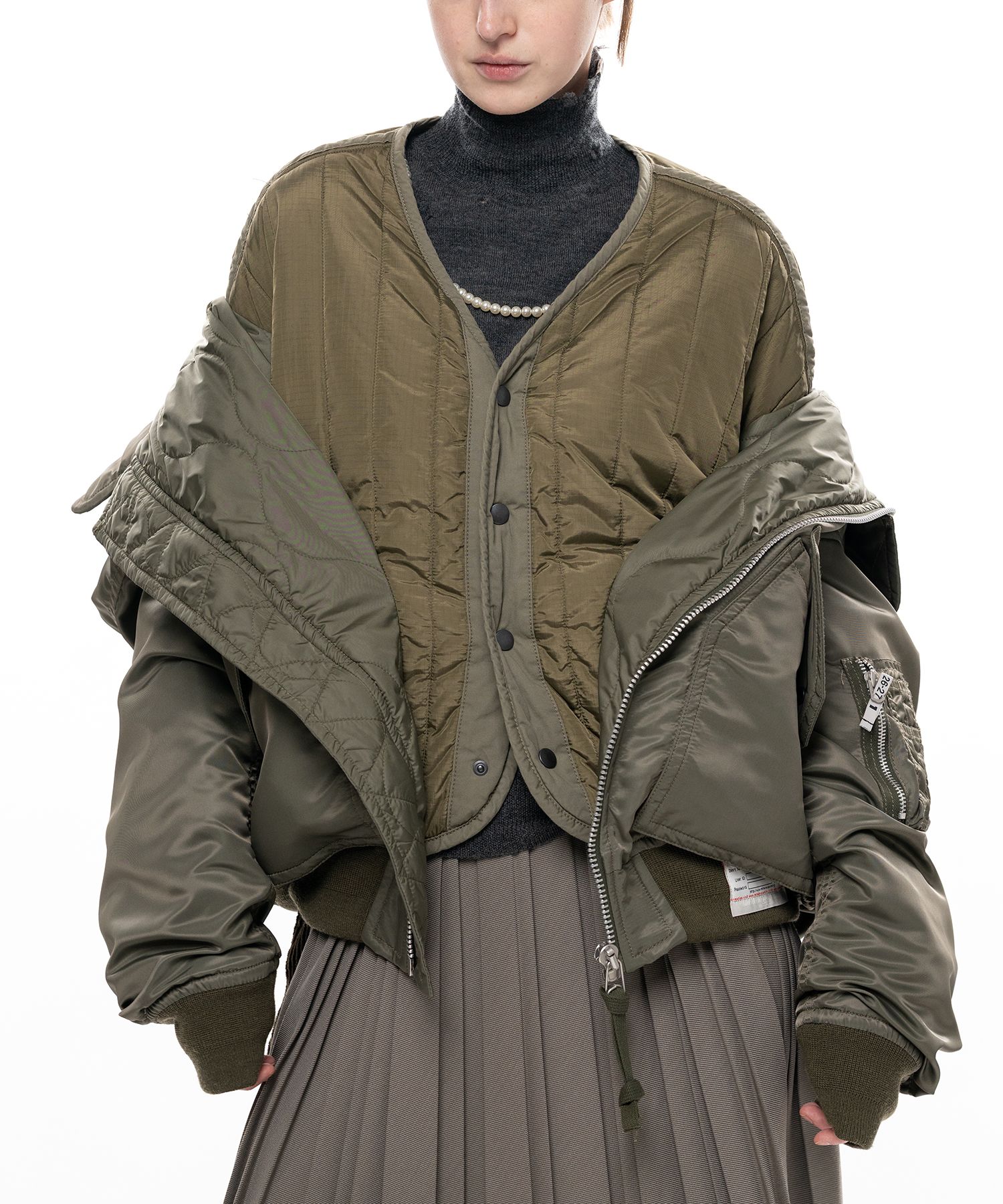 Shifted Layer Flight Jacket
