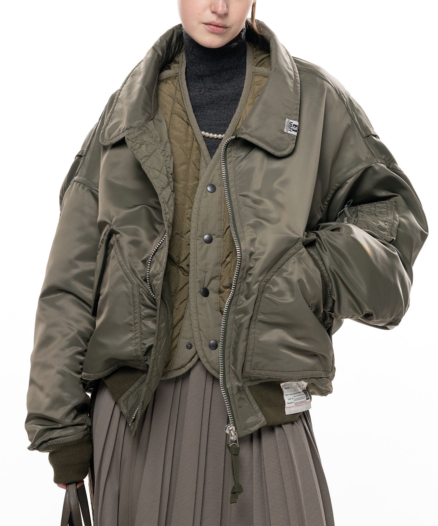 Shifted Layer Flight Jacket