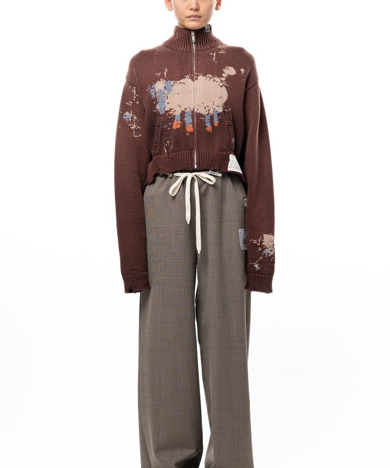 Sheep Jacquard Knit Cardigan