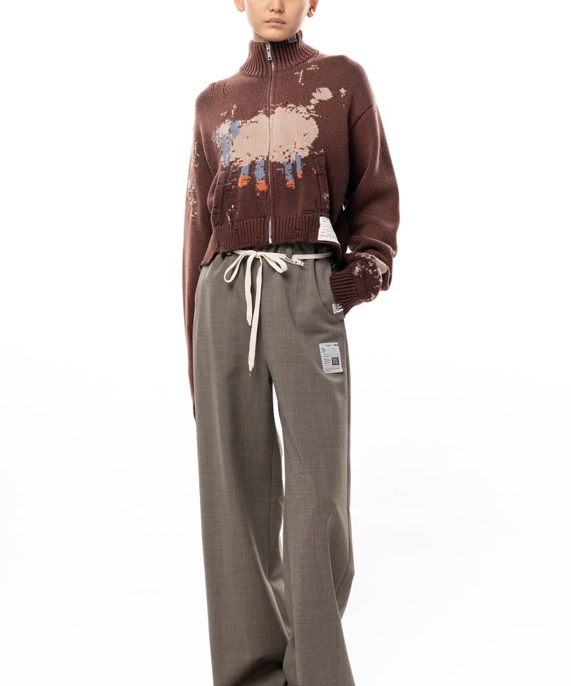 Sheep Jacquard Knit Cardigan