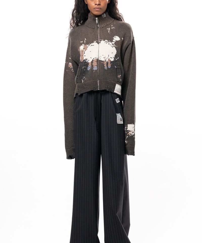 Sheep Jacquard Knit Cardigan