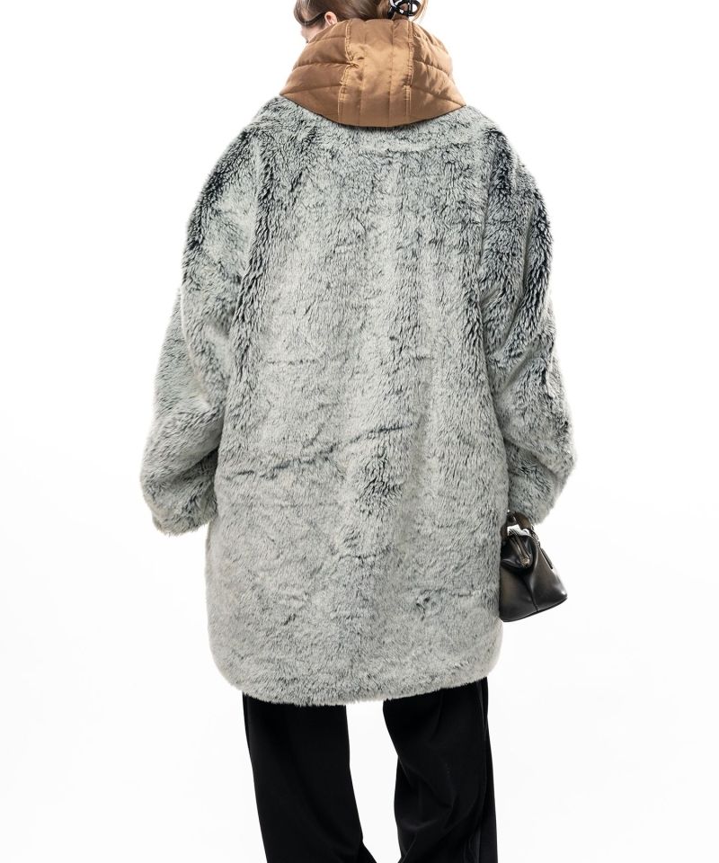 Hooded Faux Fur Coat