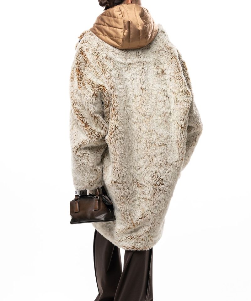 Hooded Faux Fur Coat