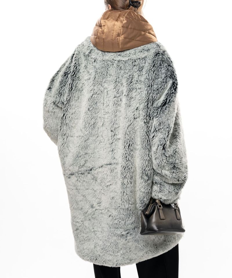 Hooded Faux Fur Coat