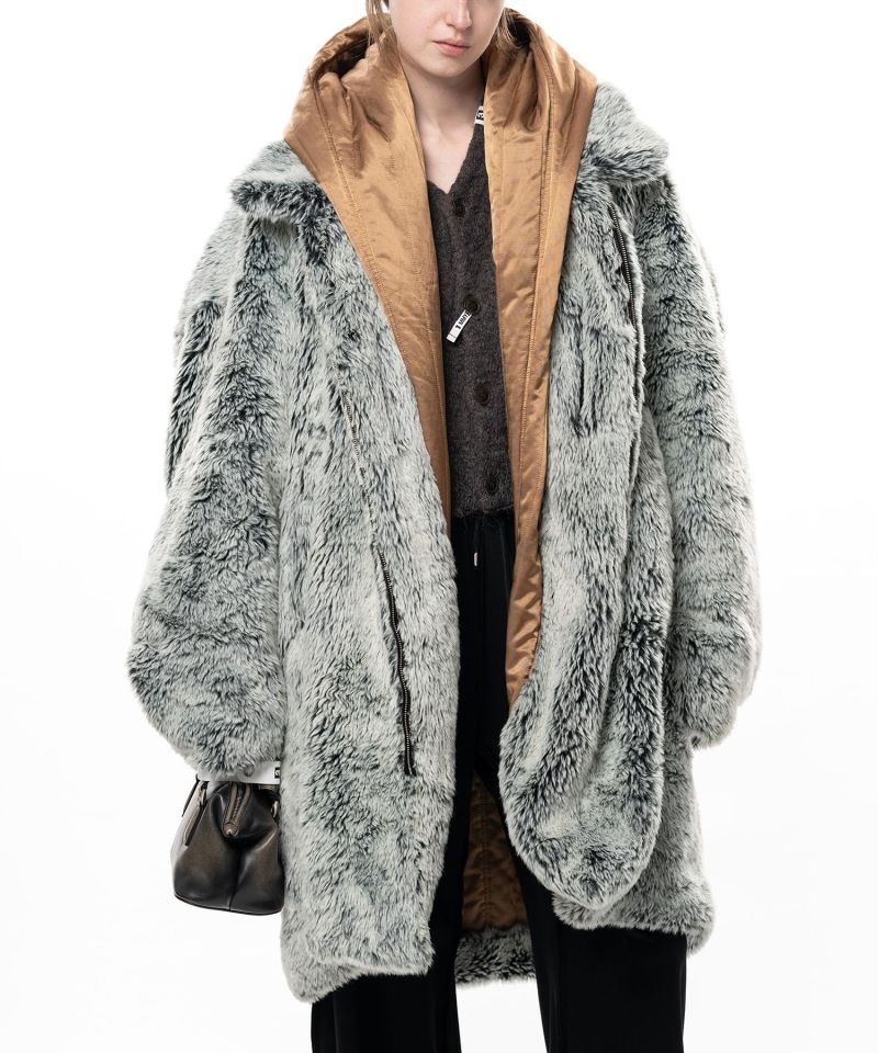 Hooded Faux Fur Coat