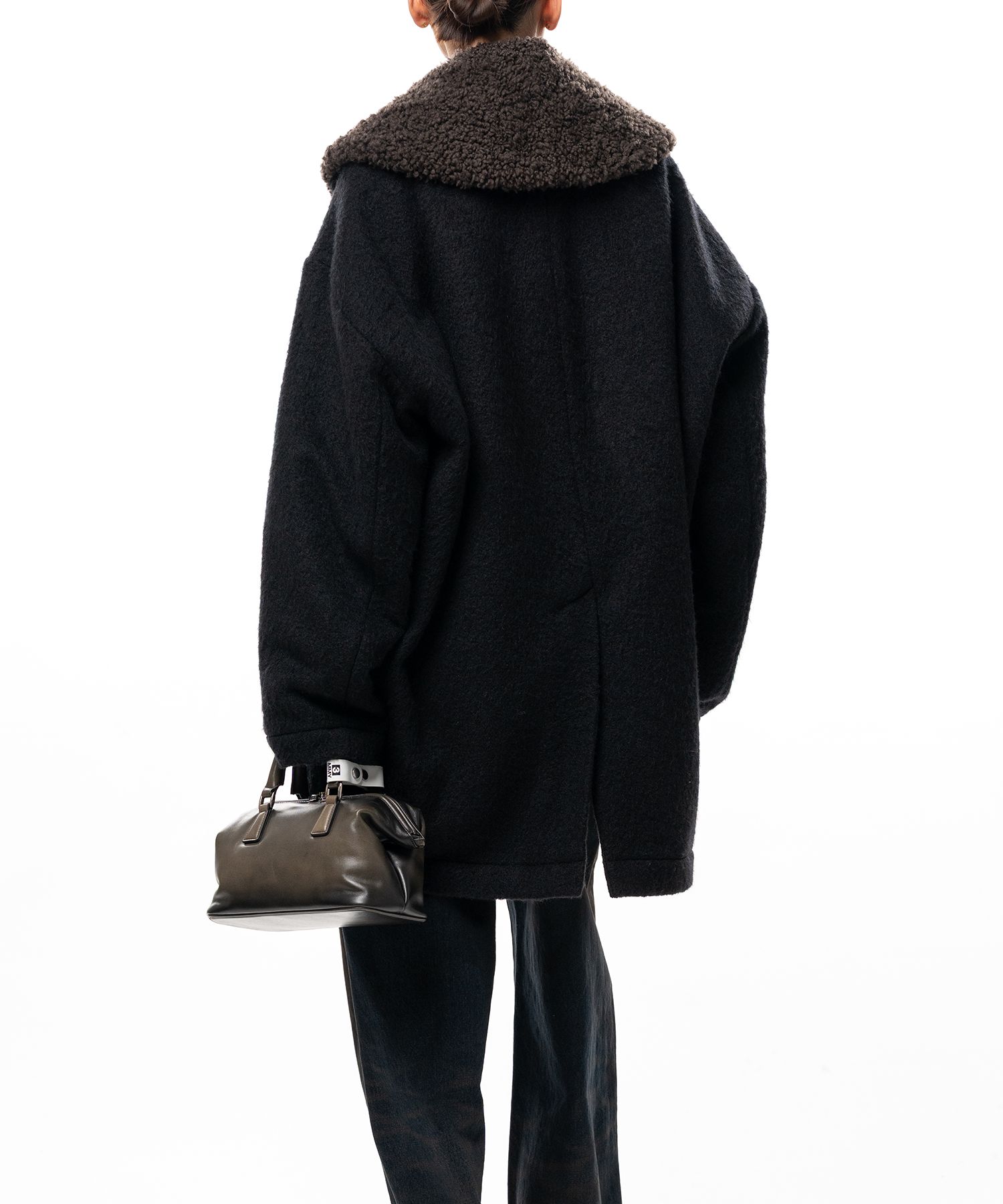 Detachable Collar Shaggy Coat