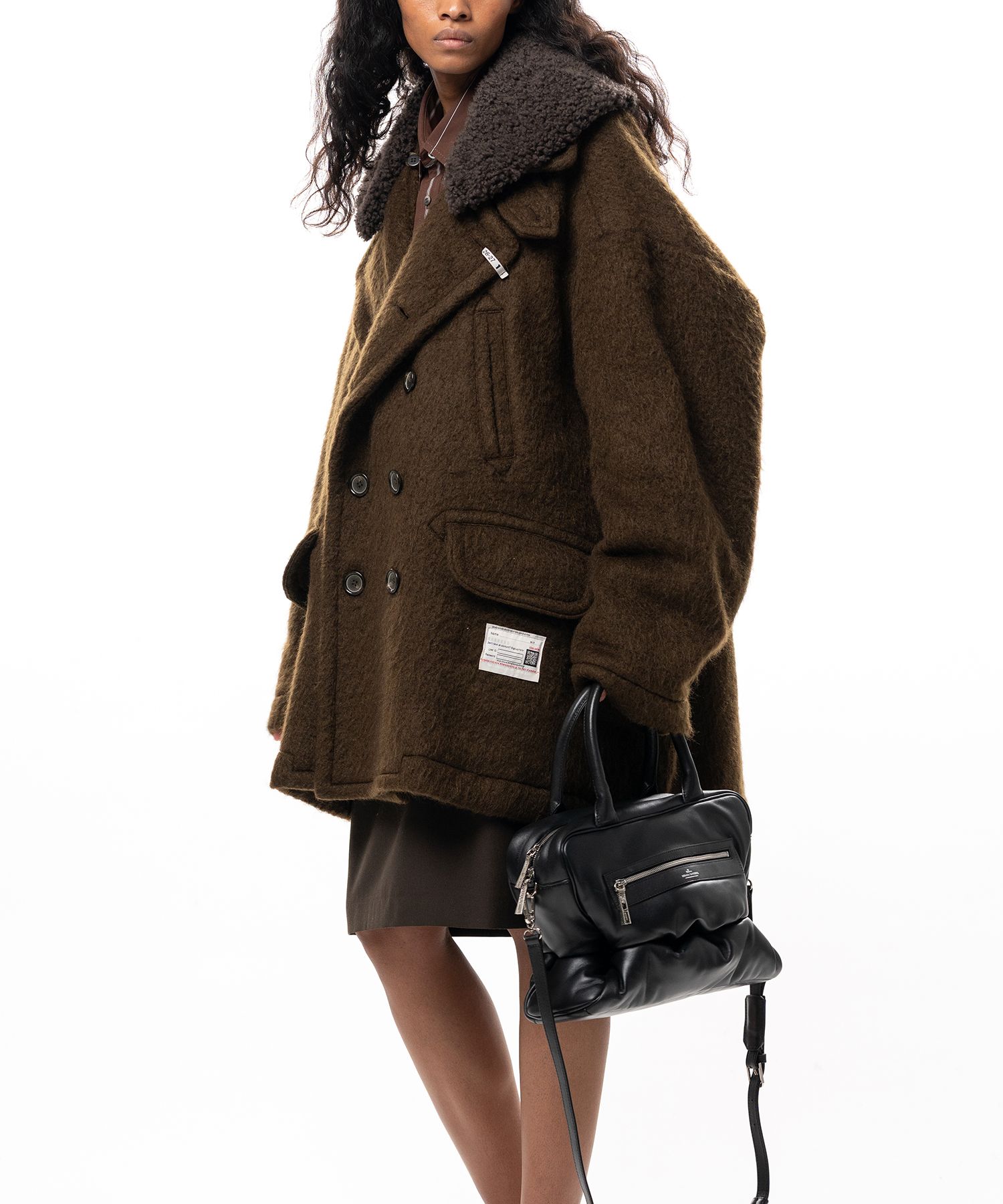 Detachable Collar Shaggy Coat