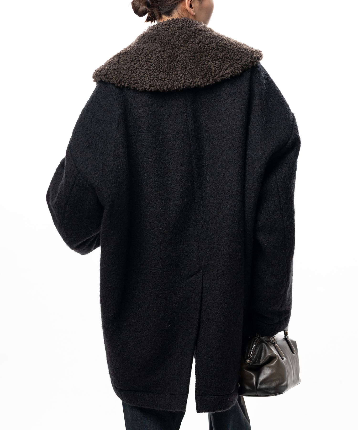 Detachable Collar Shaggy Coat