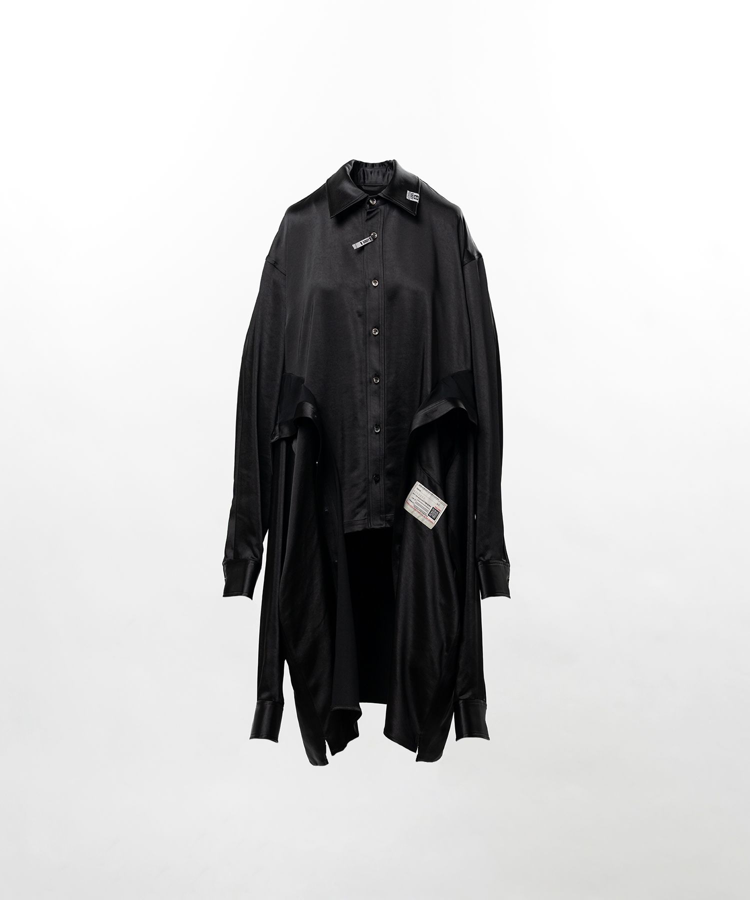 Combined Satin Shirt Dress