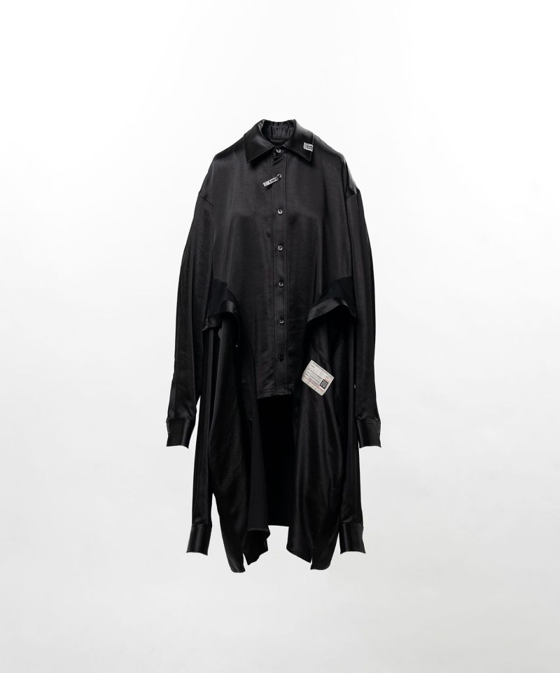 Combined Satin Shirt Dress