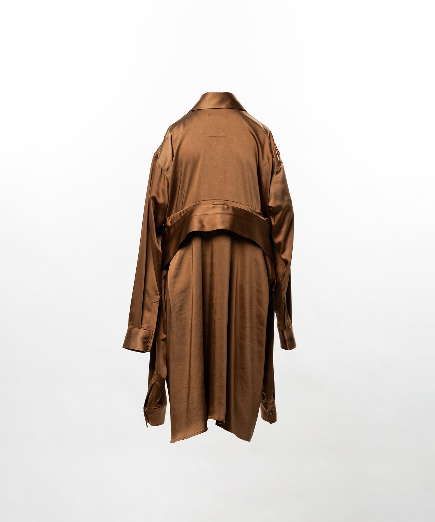 Combined Satin Shirt Dress