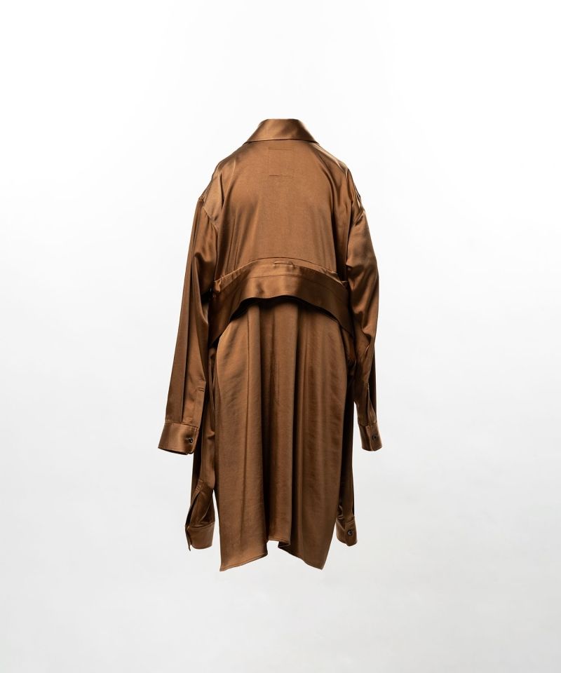 Combined Satin Shirt Dress