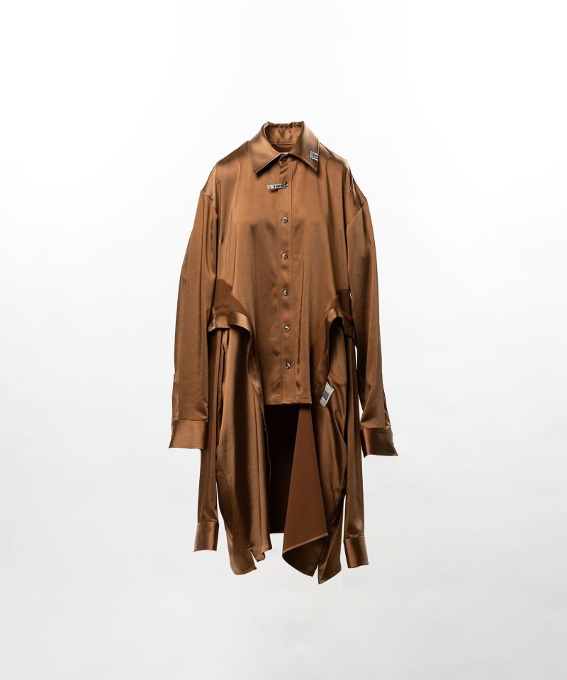 Combined Satin Shirt Dress
