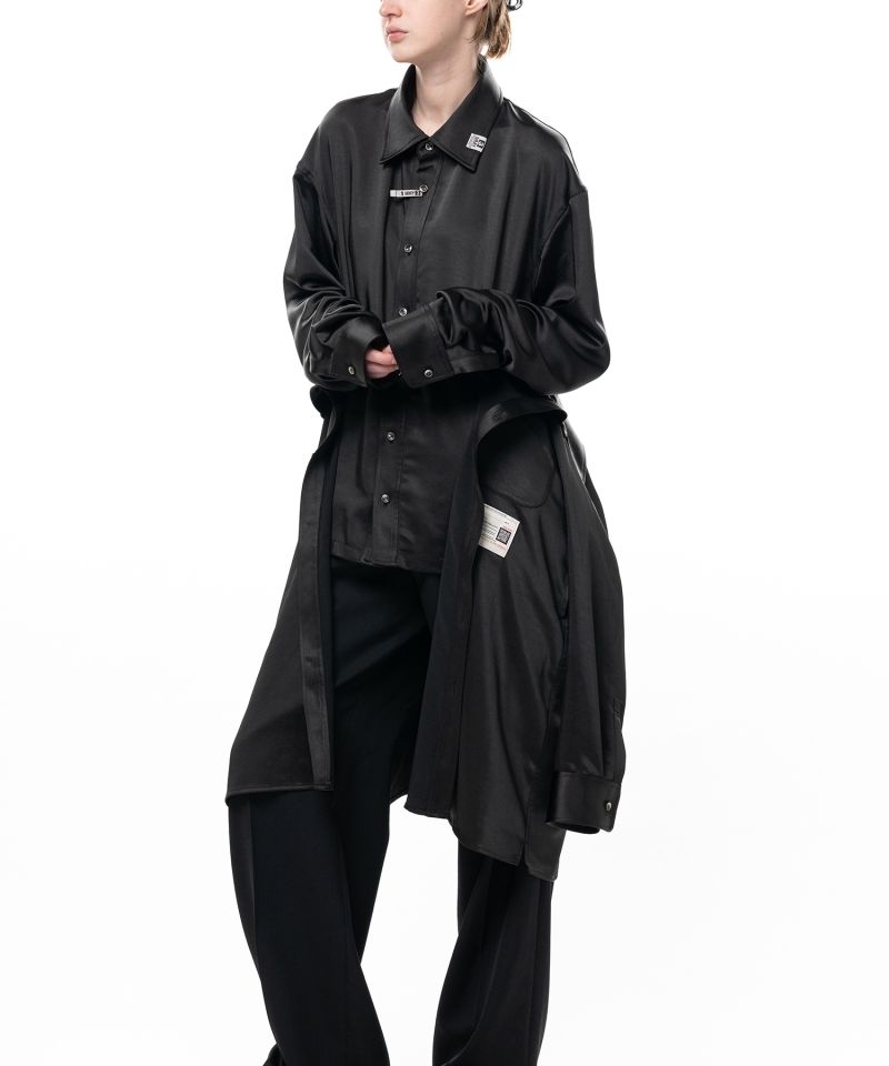 Combined Satin Shirt Dress