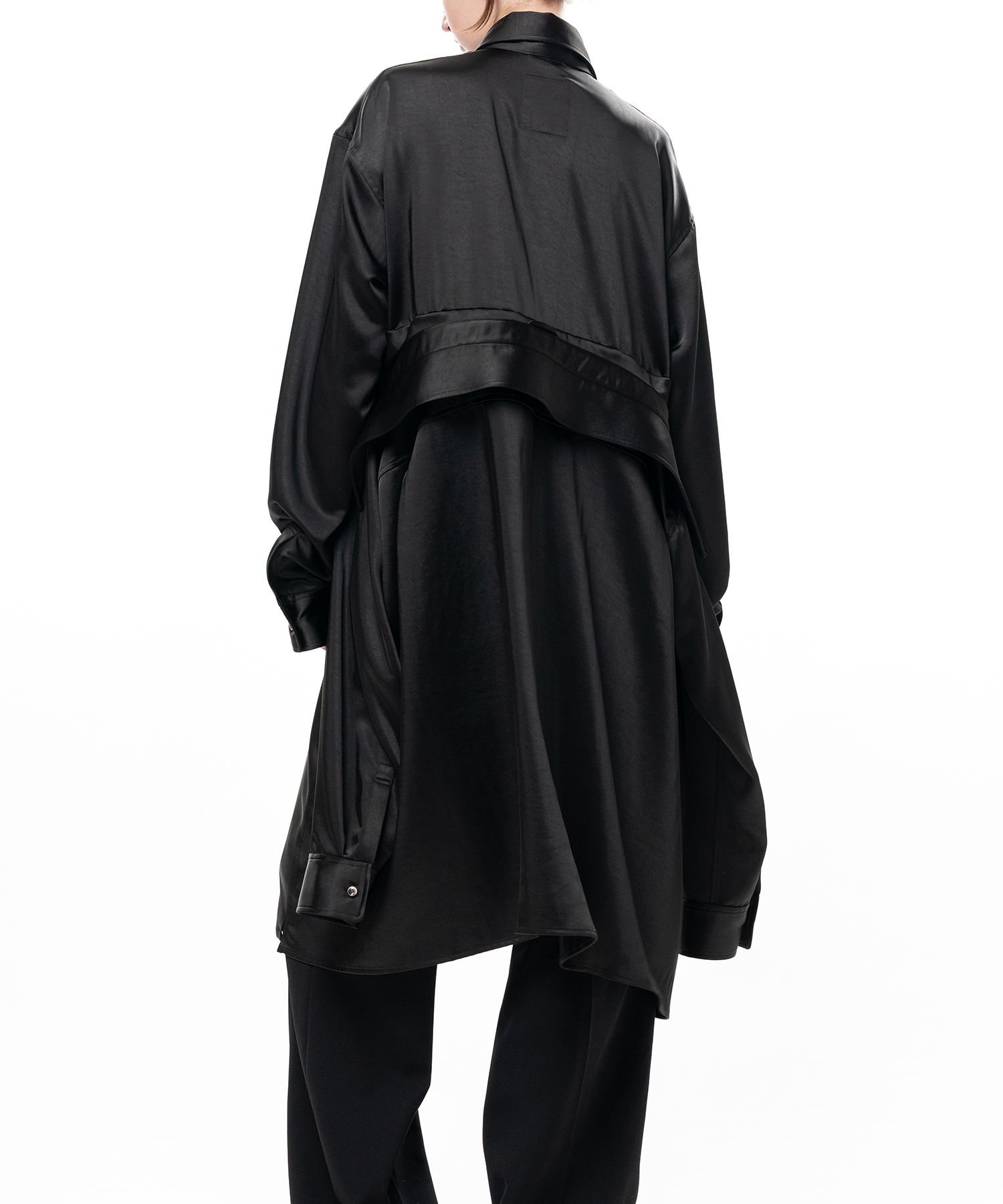 Combined Satin Shirt Dress