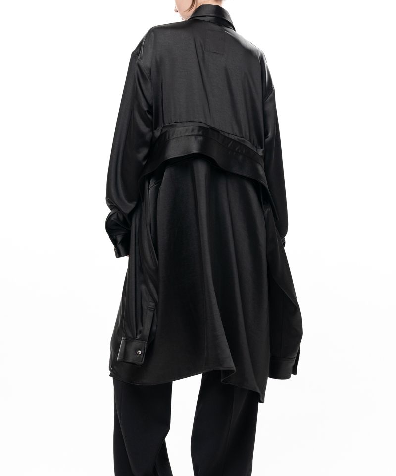 Combined Satin Shirt Dress