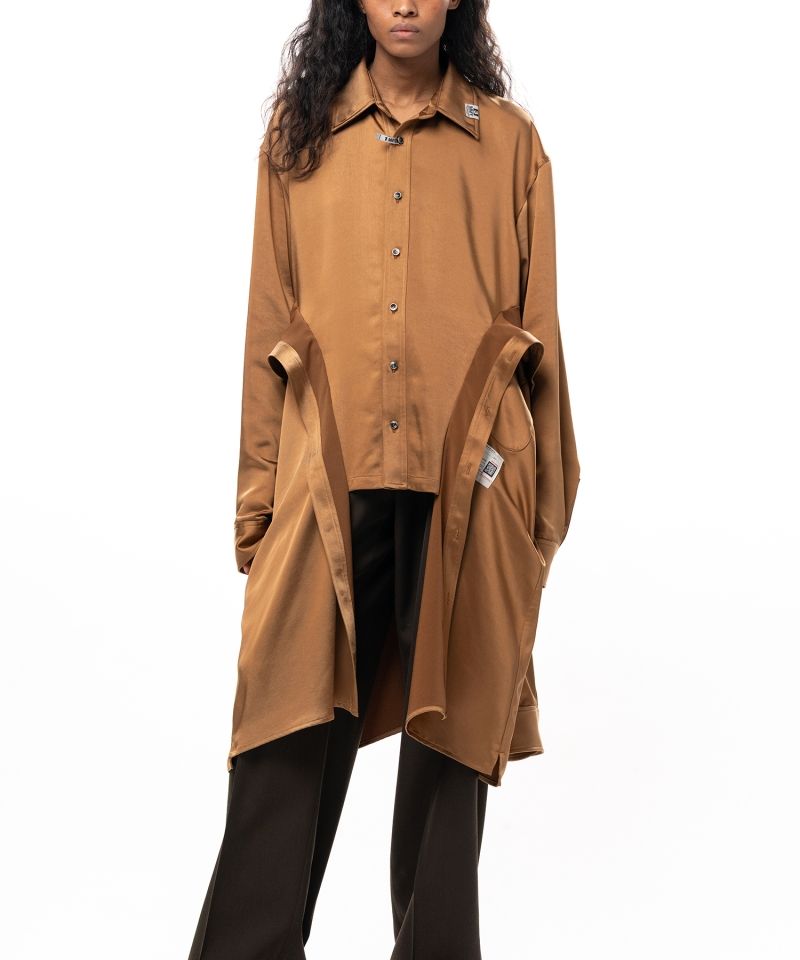 Combined Satin Shirt Dress