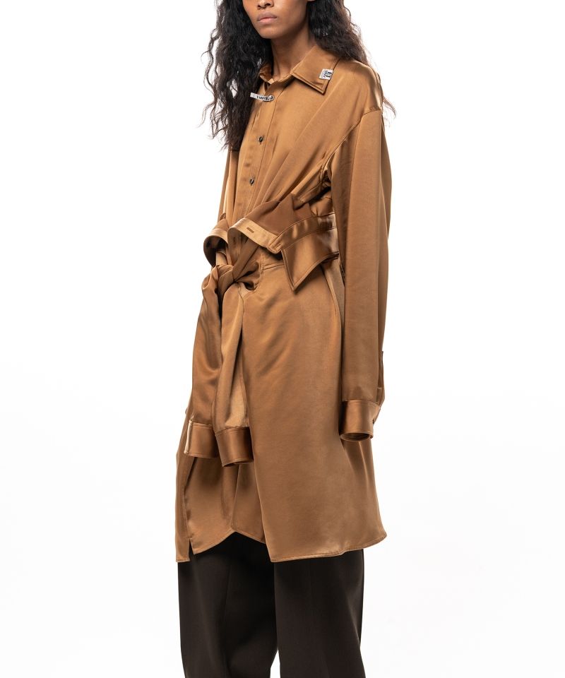 Combined Satin Shirt Dress