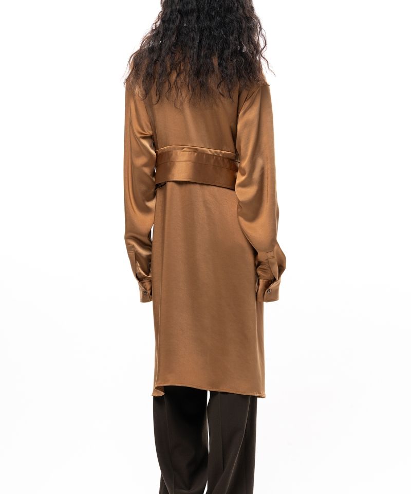 Combined Satin Shirt Dress