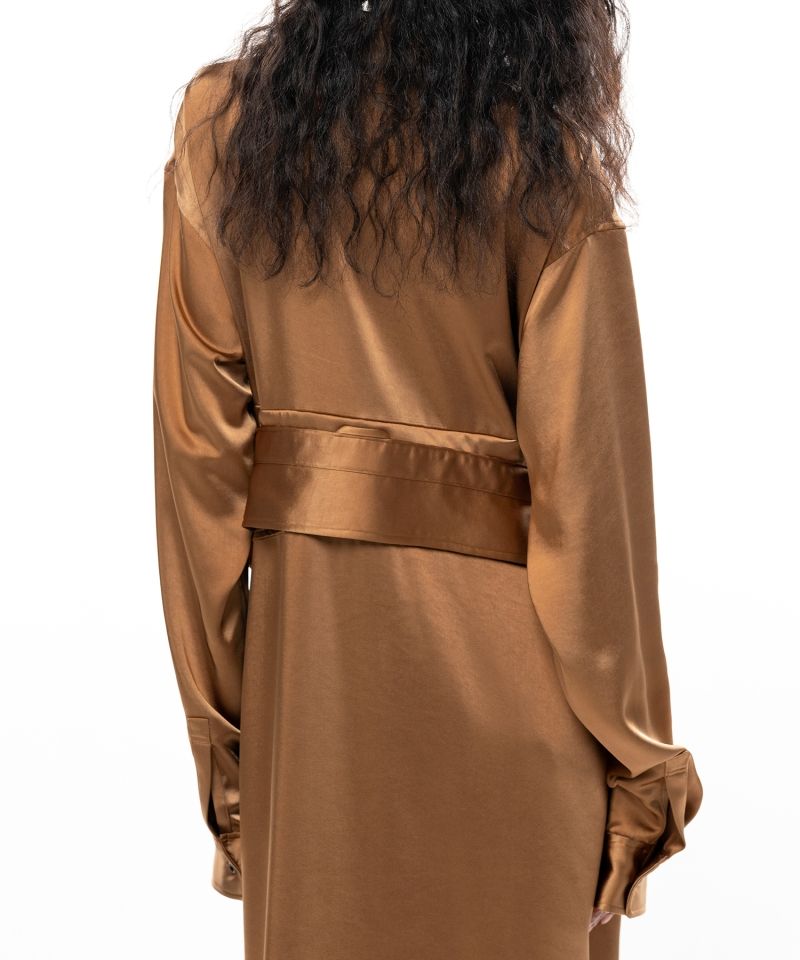 Combined Satin Shirt Dress