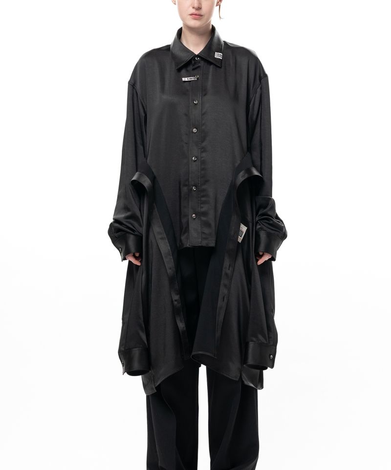 Combined Satin Shirt Dress