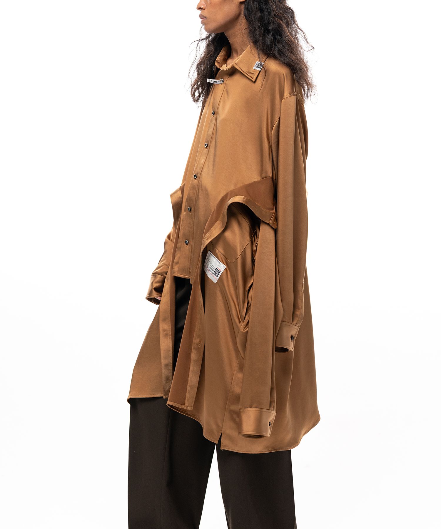 Combined Satin Shirt Dress