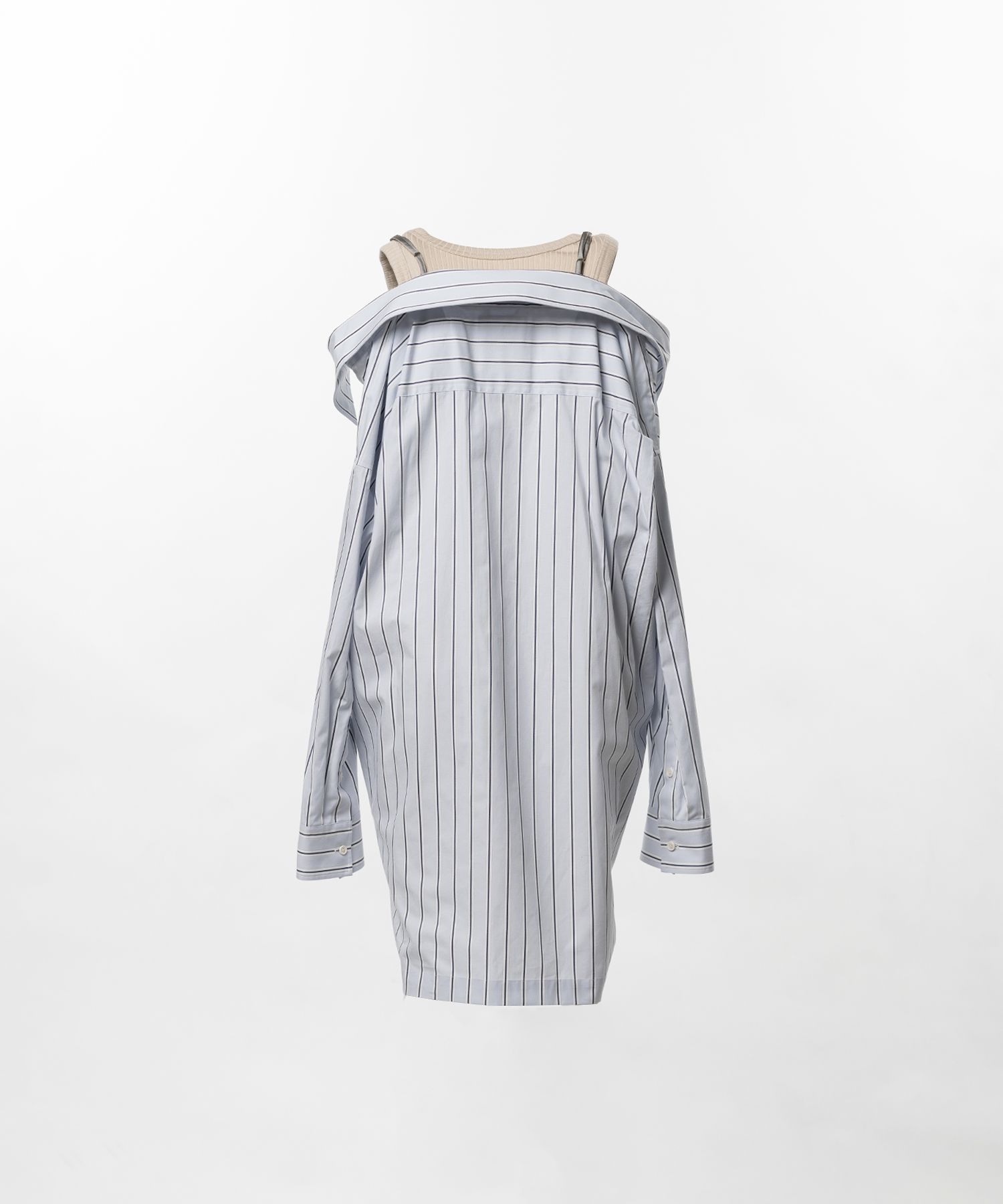 Triple Layered Stripe Shirt Dress