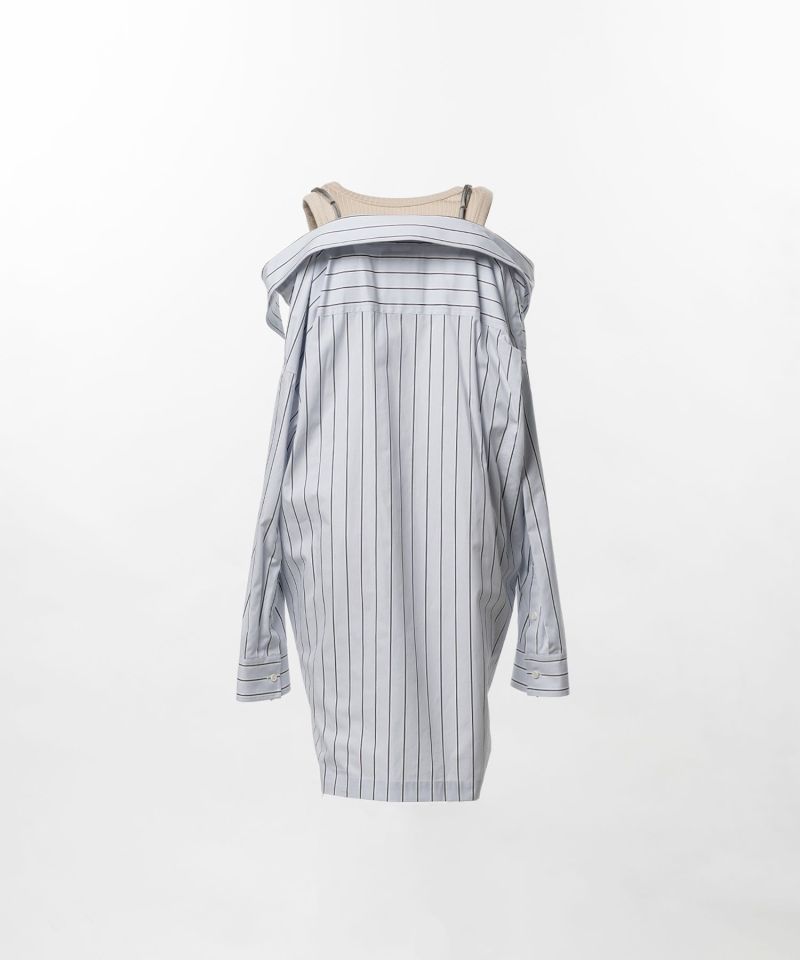 Triple Layered Stripe Shirt Dress
