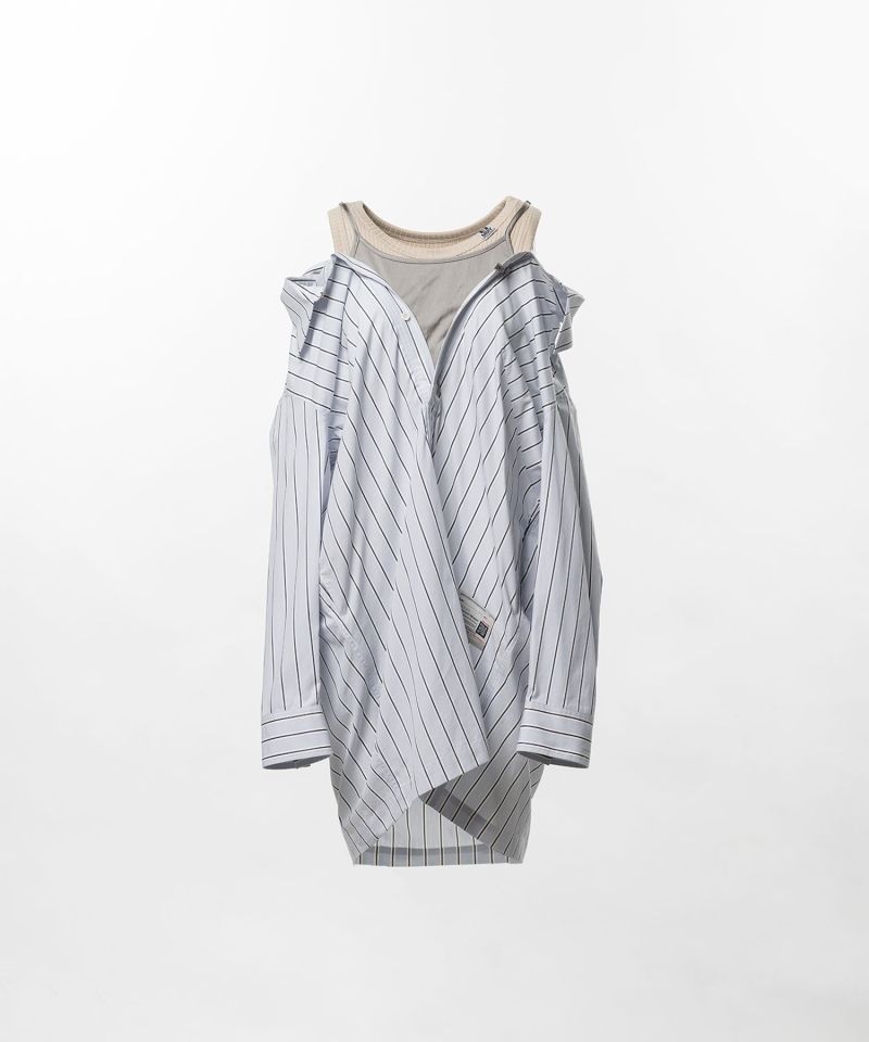 Triple Layered Stripe Shirt Dress