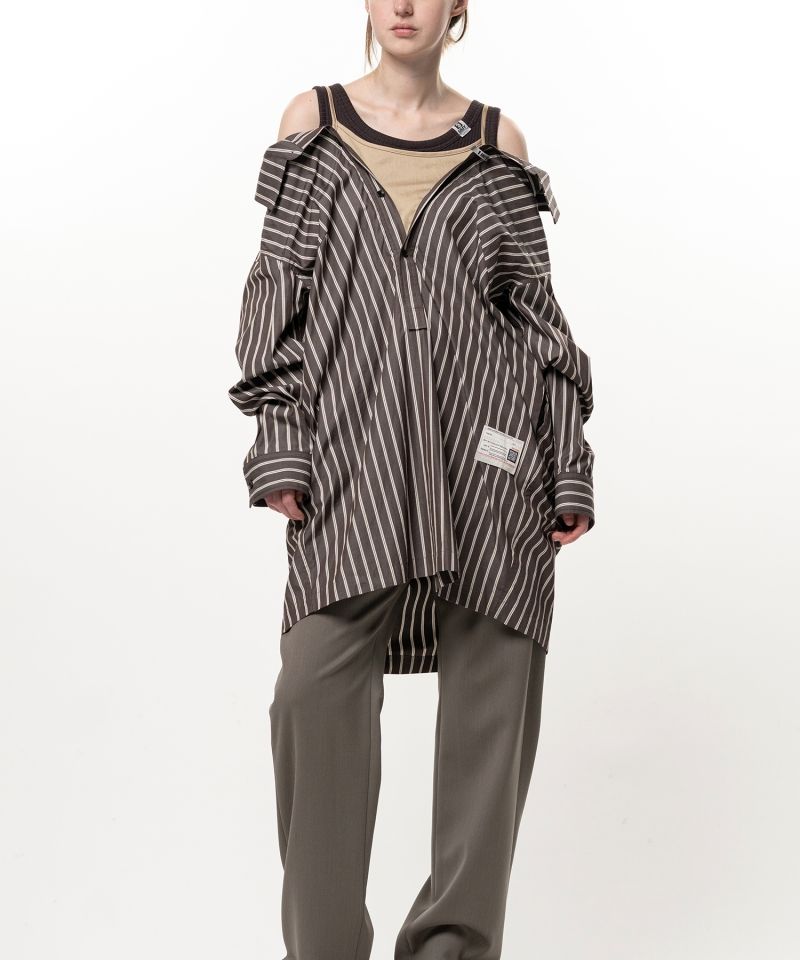 Triple Layered Stripe Shirt Dress