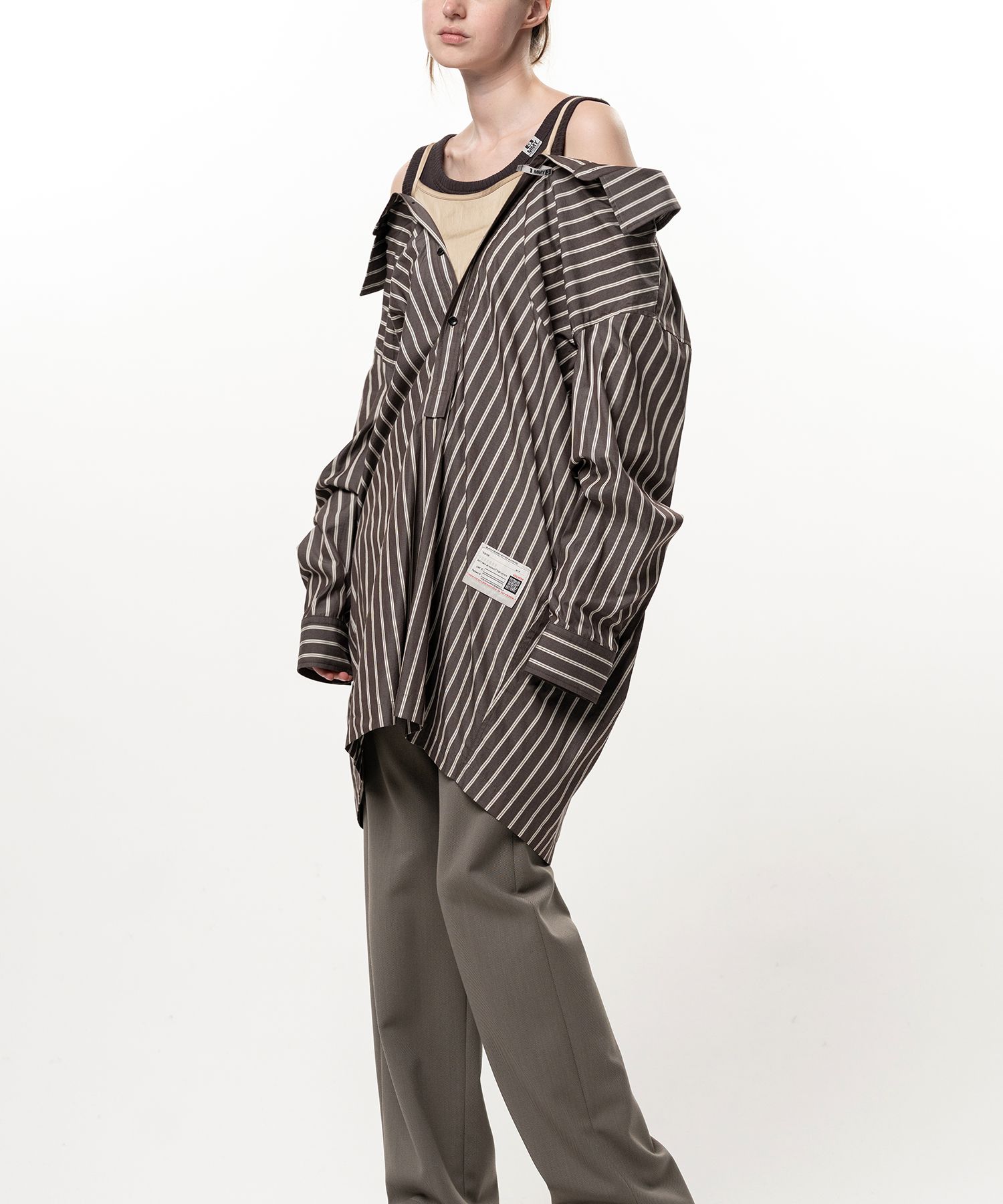 Triple Layered Stripe Shirt Dress