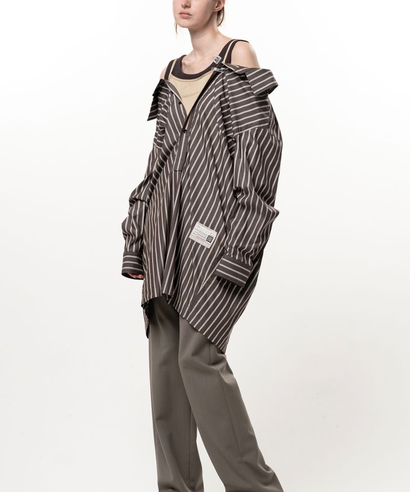Triple Layered Stripe Shirt Dress