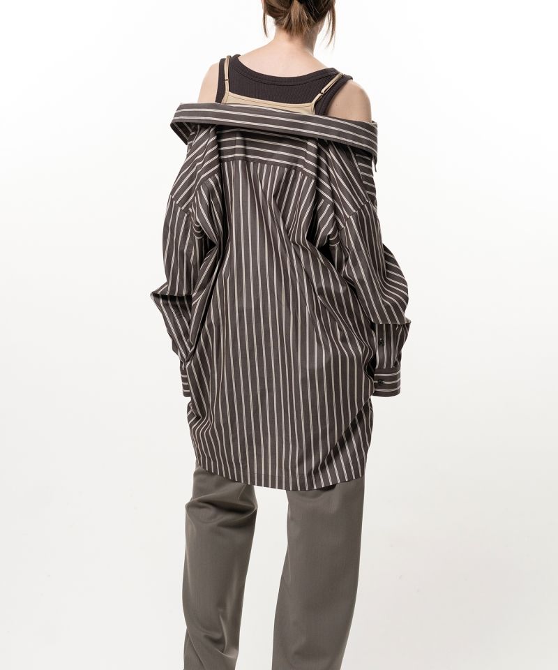 Triple Layered Stripe Shirt Dress