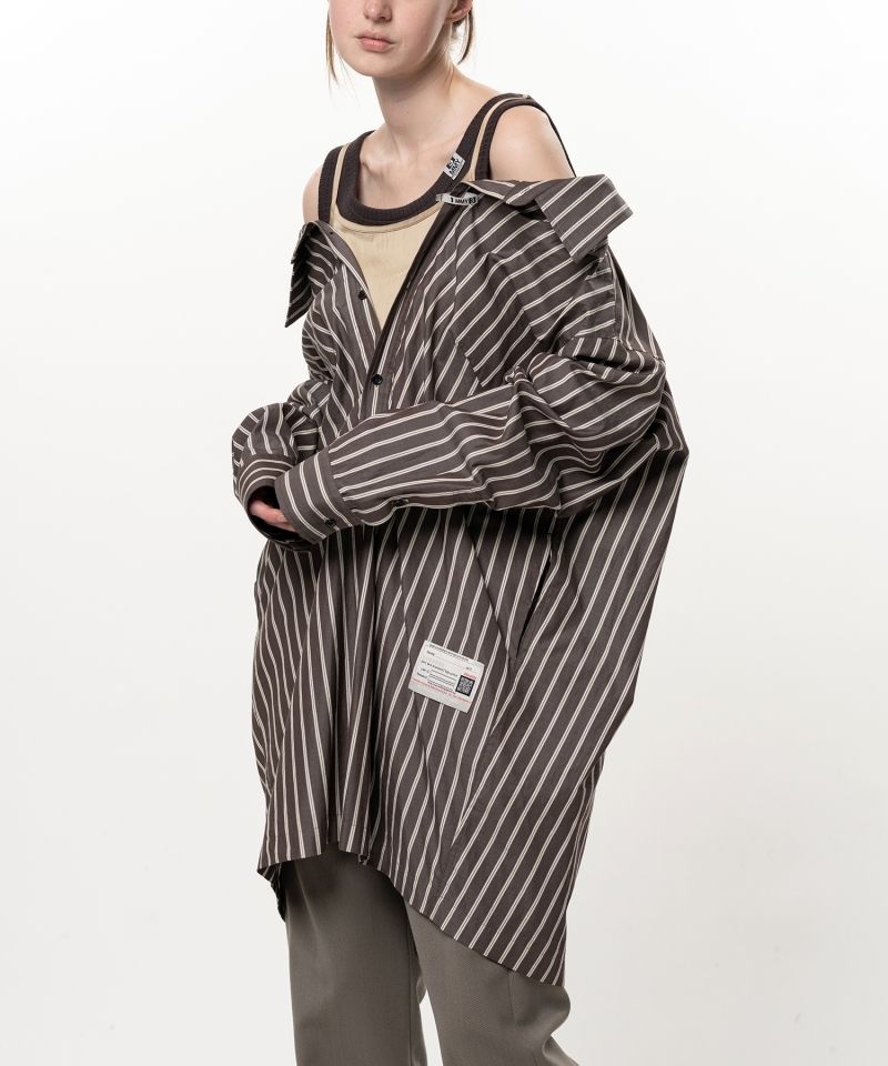 Triple Layered Stripe Shirt Dress