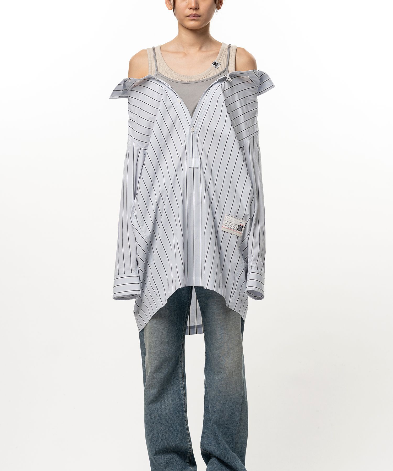 Triple Layered Stripe Shirt Dress