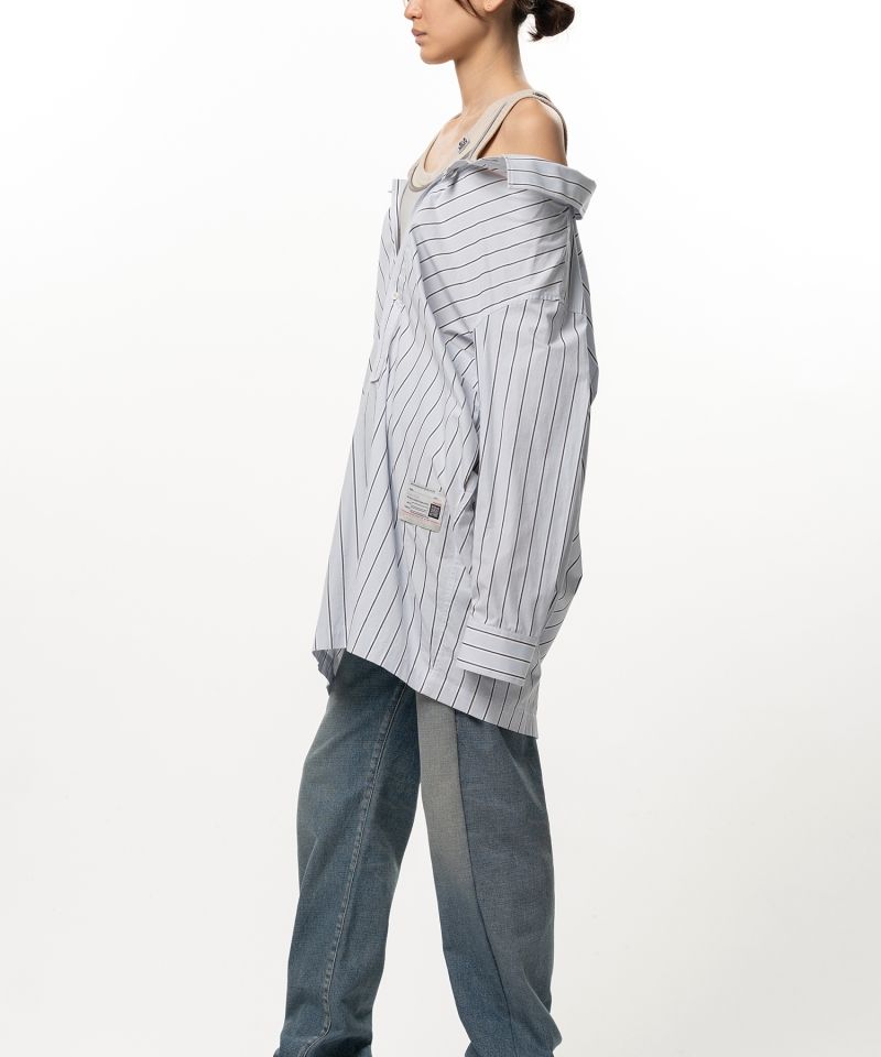 Triple Layered Stripe Shirt Dress