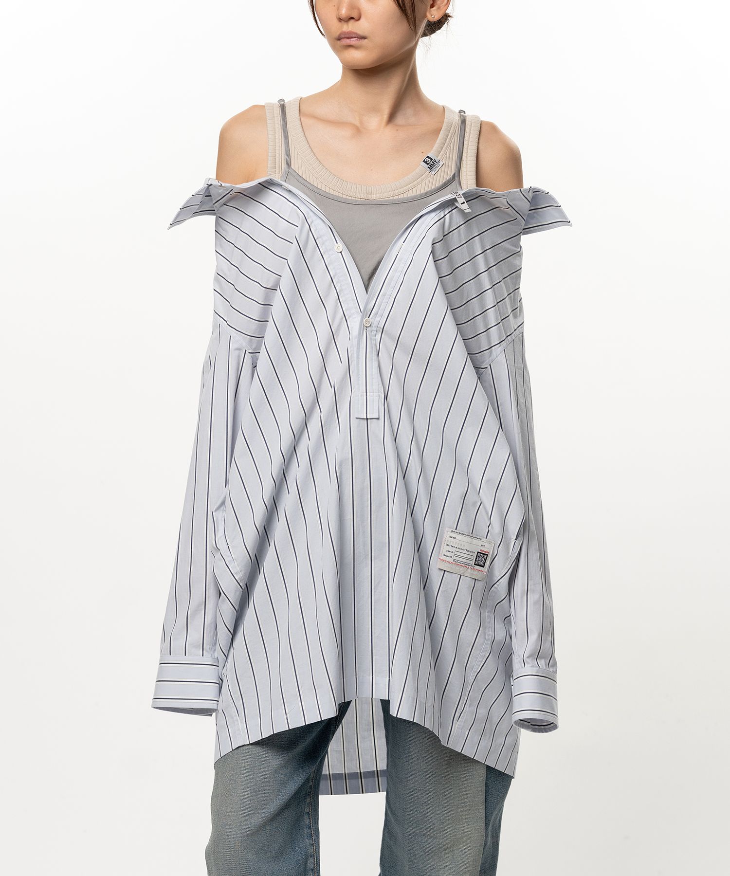 Triple Layered Stripe Shirt Dress
